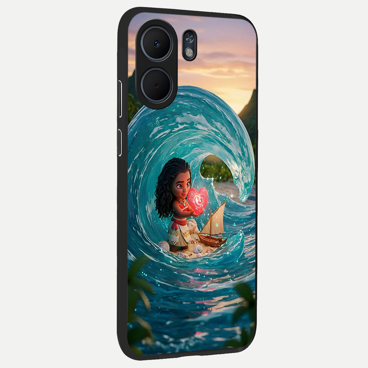 Heart of Ocean back cover For Oppo A5x 5G slim fit glass case with vibrant aesthetic design