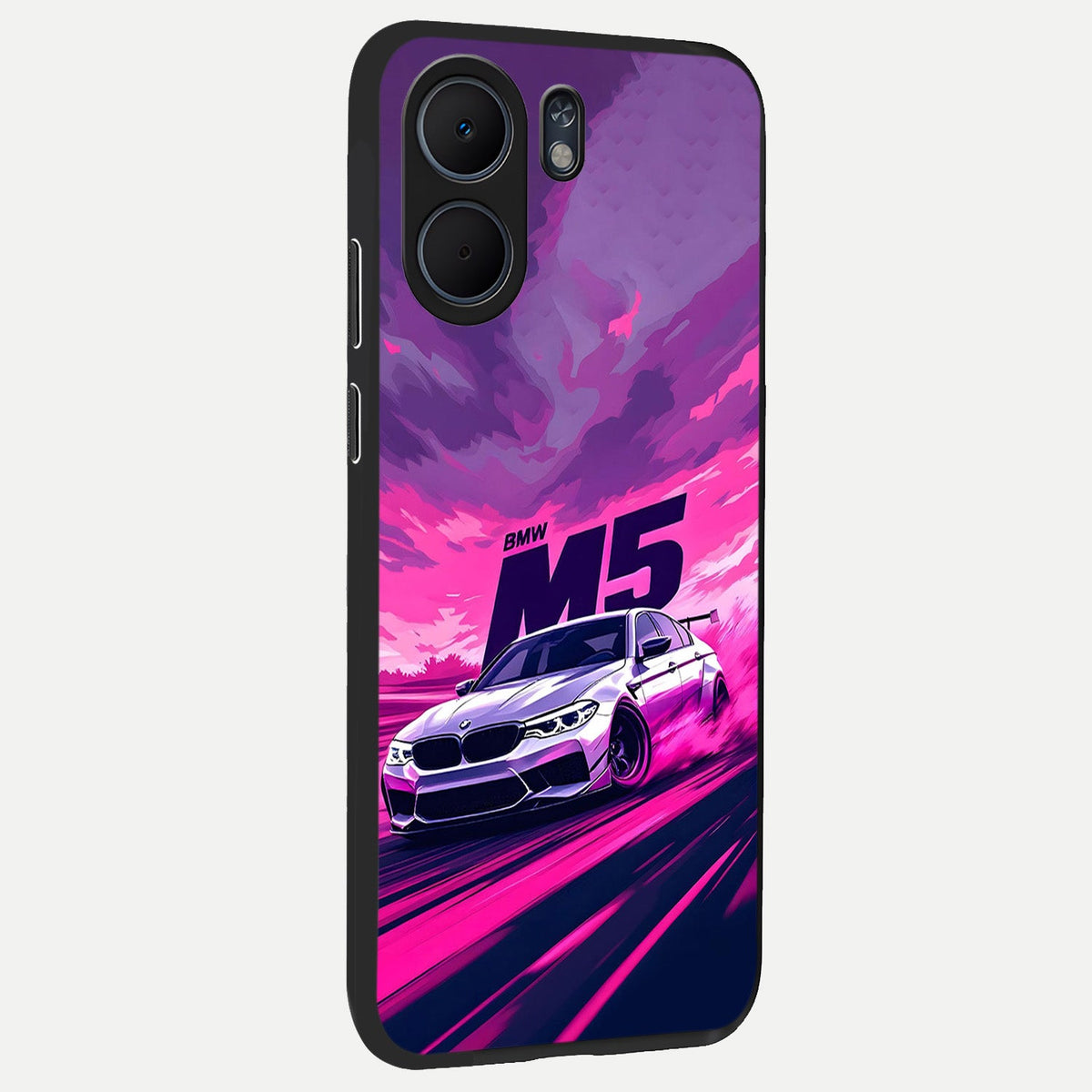 MS Neon Car back cover For Oppo A5x 5G slim fit glass case with vibrant aesthetic design