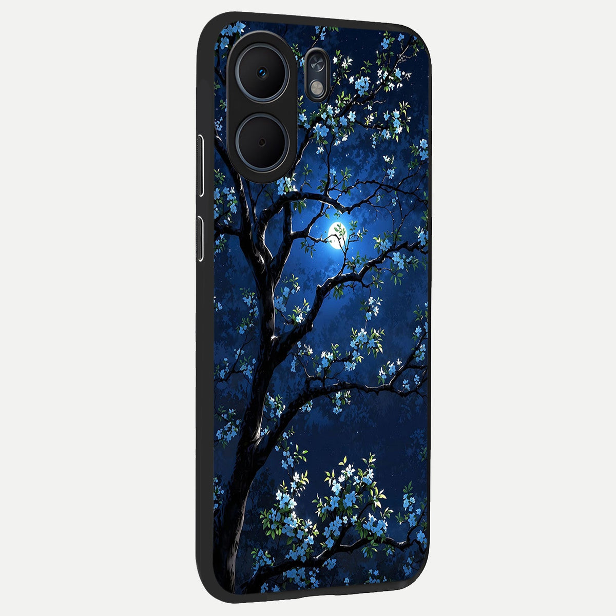 Mystic Floral Night back cover For Oppo A5x 5G slim fit glass case with vibrant aesthetic design