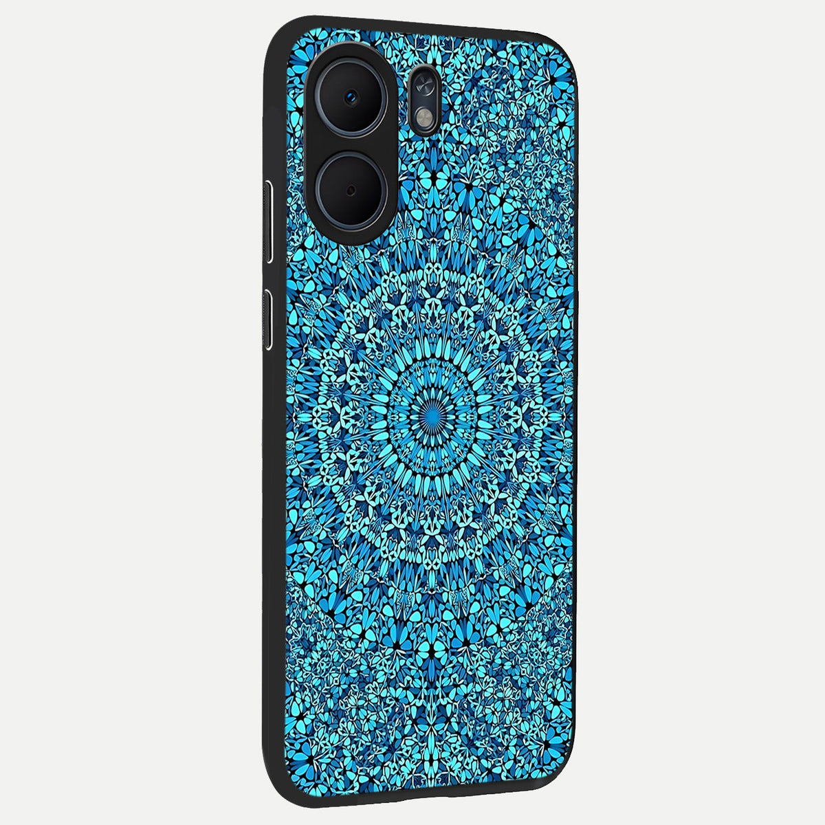Ocean Bloom Mandala back cover For Oppo A5x 5G slim fit glass case with vibrant aesthetic design