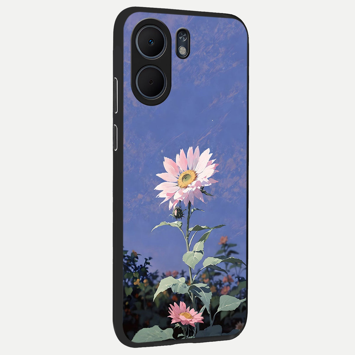 Pink Shells Outline back cover For Oppo A5x 5G slim fit glass case with vibrant aesthetic design