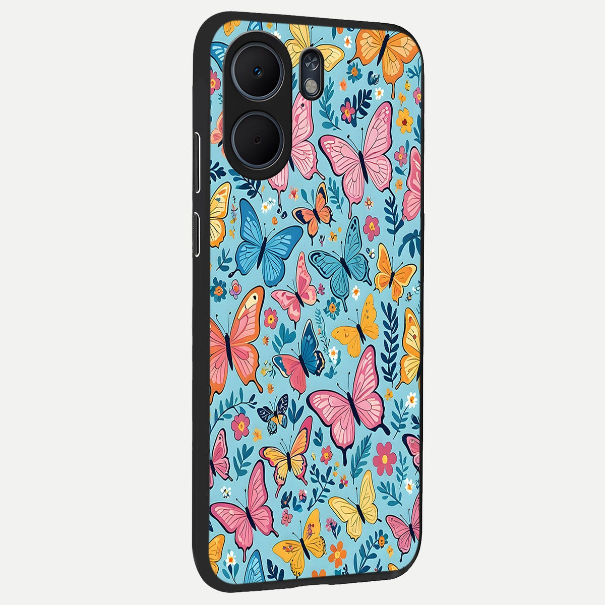 Spring Wing Garden back cover For Oppo A5x 5G slim fit glass case with vibrant aesthetic design