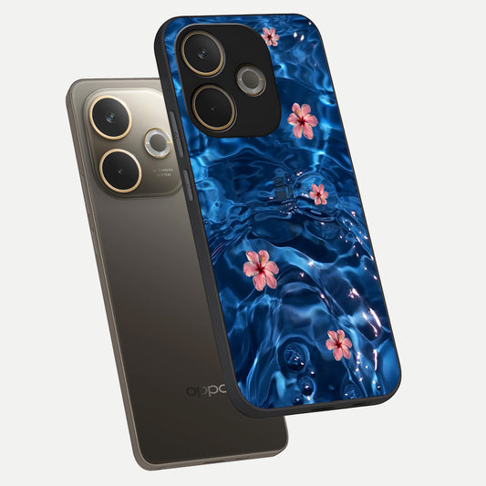 Bloom Thread Art phone case For Oppo A5 Pro showing premium glass back cover with detailed artwork
