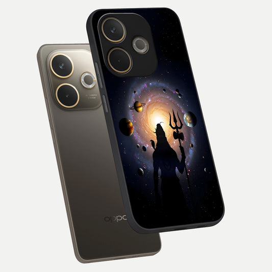 Galactic Shiva Vision phone case For Oppo A5 Pro showing premium glass back cover with detailed artwork