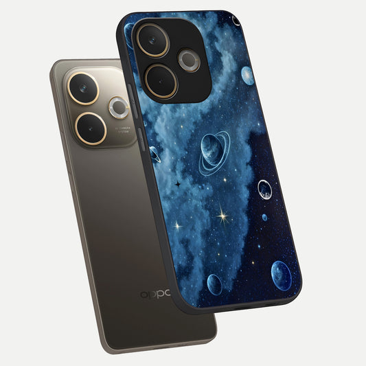 Galaxy Dream Space phone case For Oppo A5 Pro showing premium glass back cover with detailed artwork