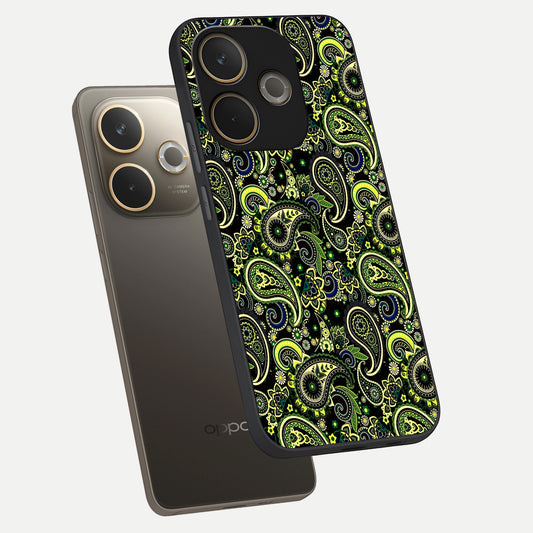 Green Lemon phone case For Oppo A5 Pro showing premium glass back cover with detailed artwork