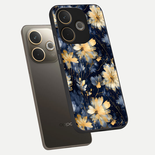 Royal Petal Dream phone case For Oppo A5 Pro showing premium glass back cover with detailed artwork
