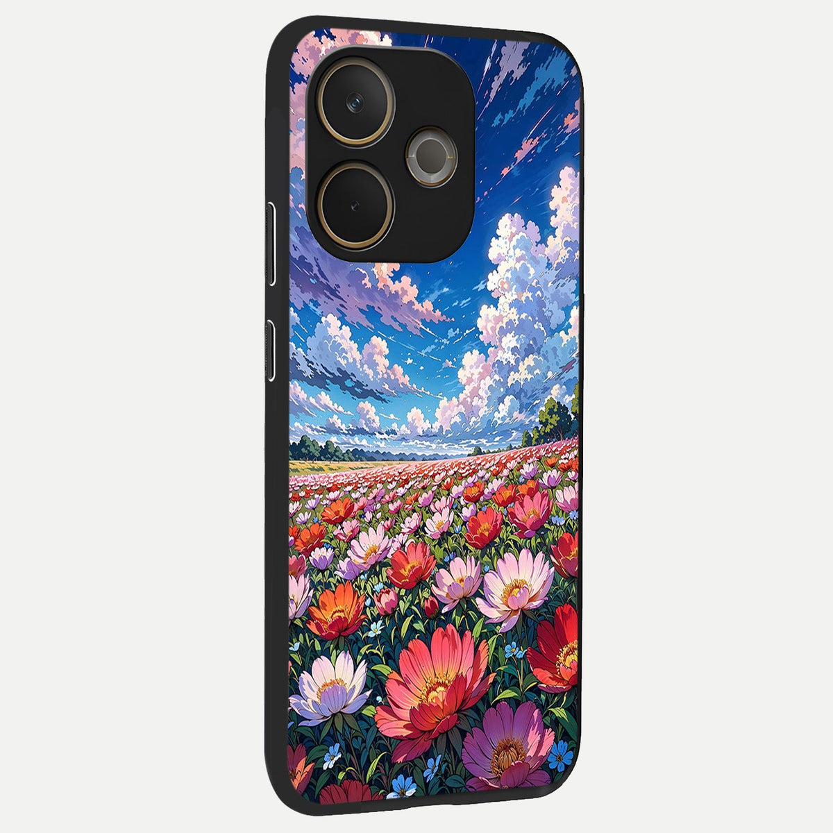 Blossom Sky Field back cover For Oppo A5 Pro slim fit glass case with vibrant aesthetic design