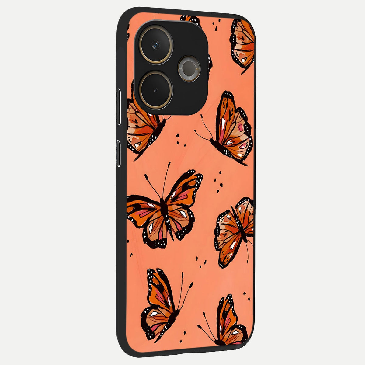 Coral Wing Butterfly back cover For Oppo A5 Pro slim fit glass case with vibrant aesthetic design