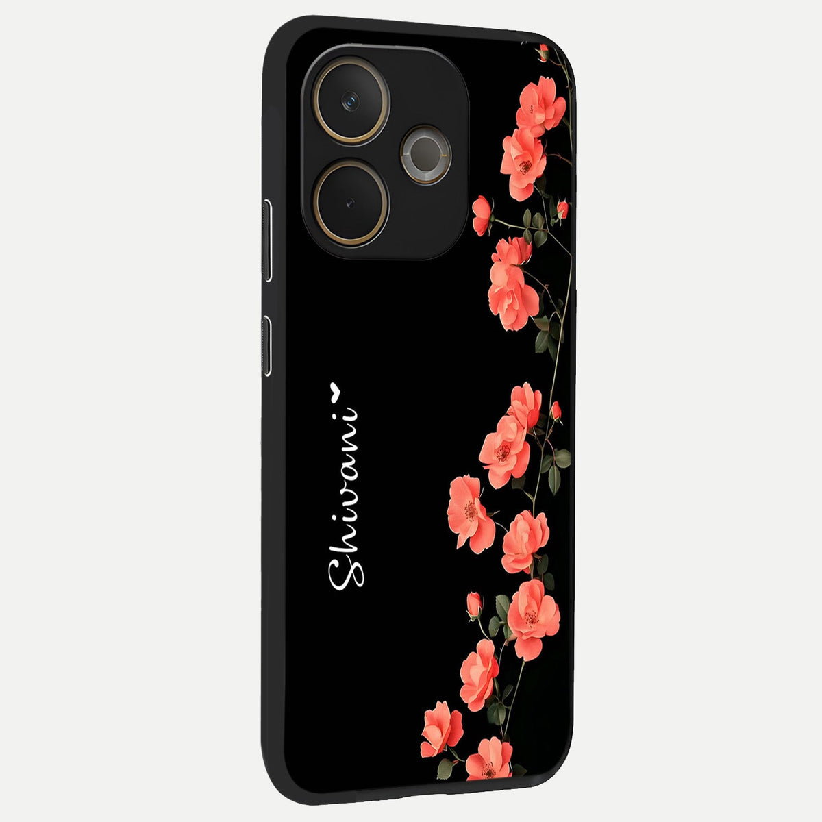 Crimson Bloom Grace Custom Name back cover For Oppo A5 Pro slim fit glass case with vibrant aesthetic design