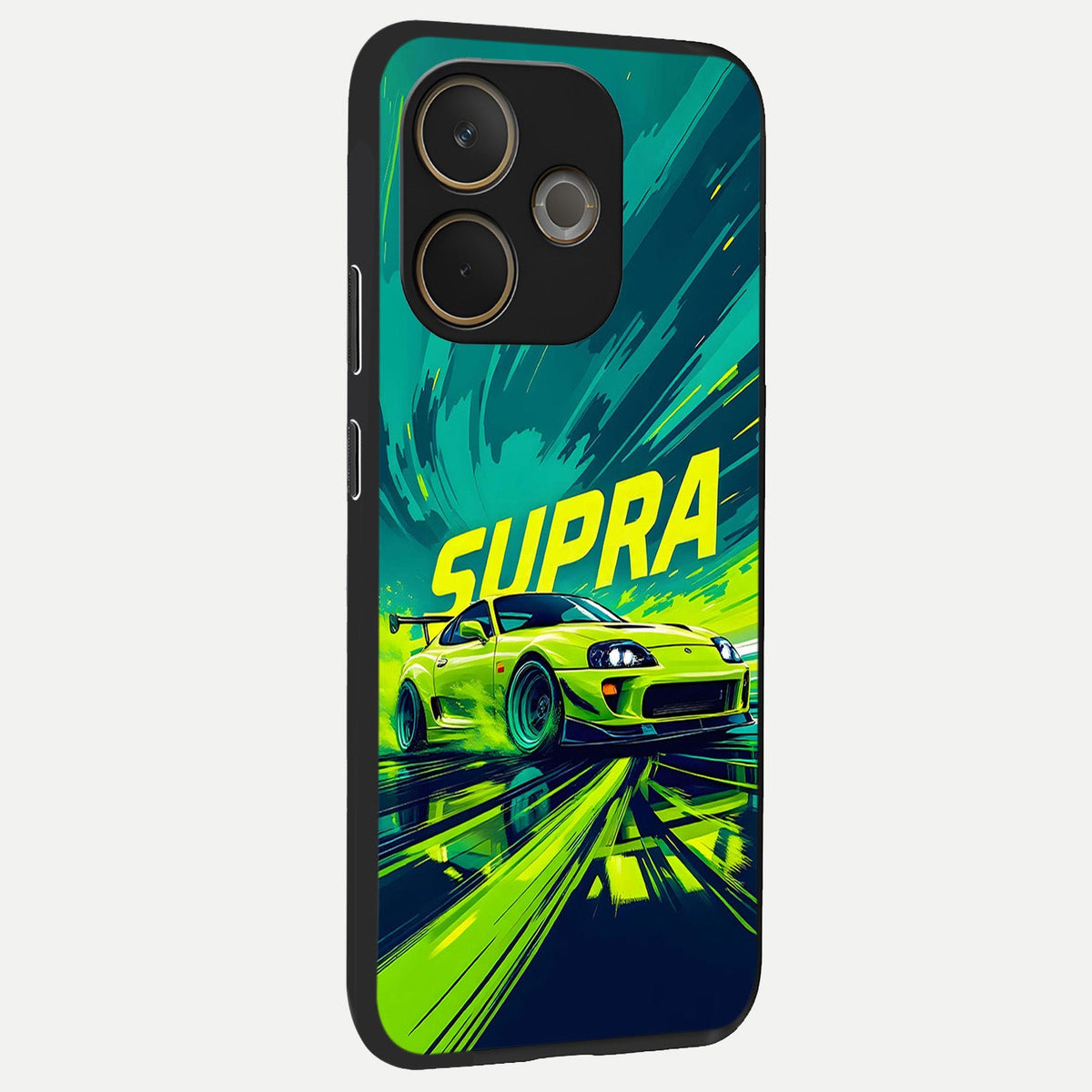 Electric Supra Thunder back cover For Oppo A5 Pro slim fit glass case with vibrant aesthetic design