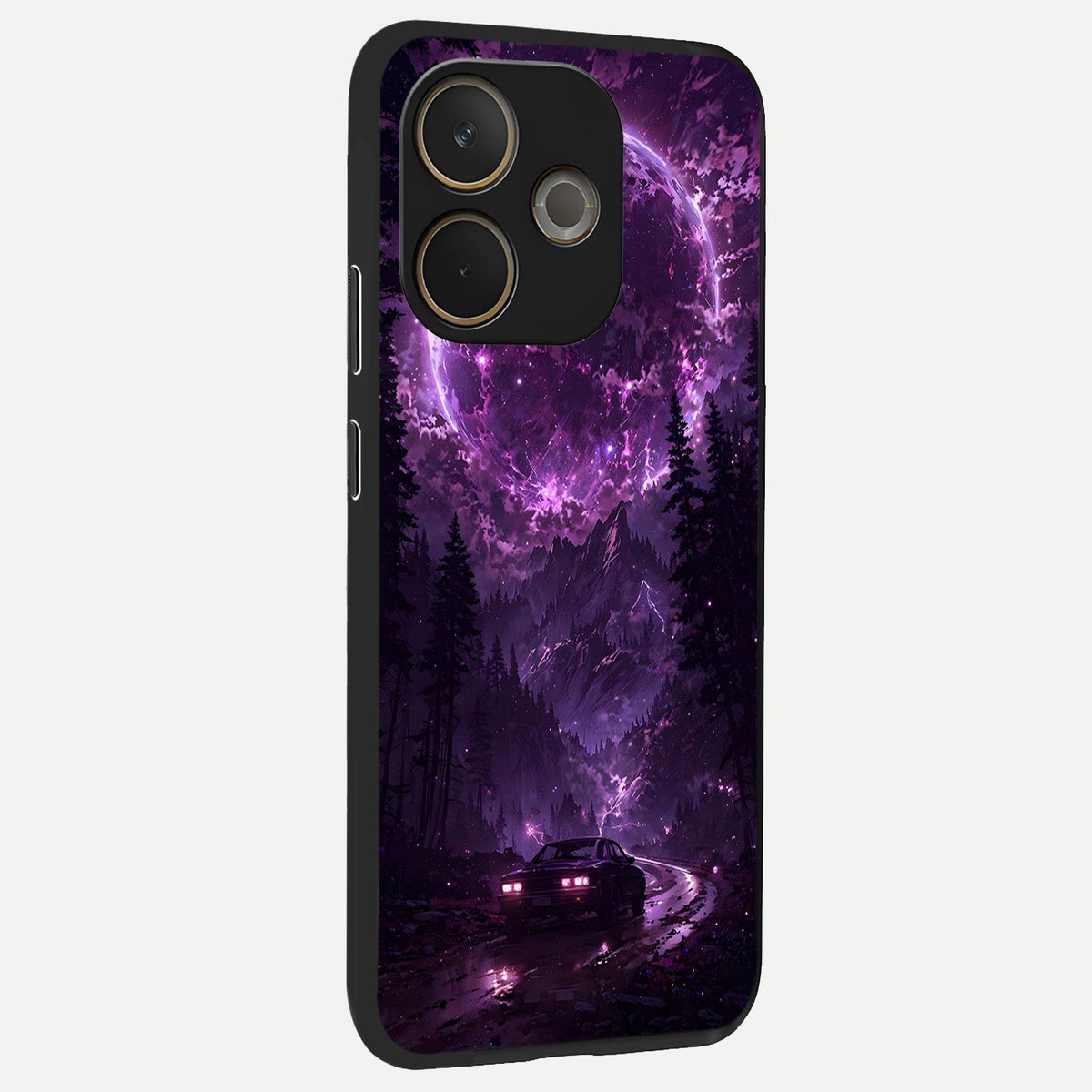 Eternal Cosmic Drive back cover For Oppo A5 Pro slim fit glass case with vibrant aesthetic design