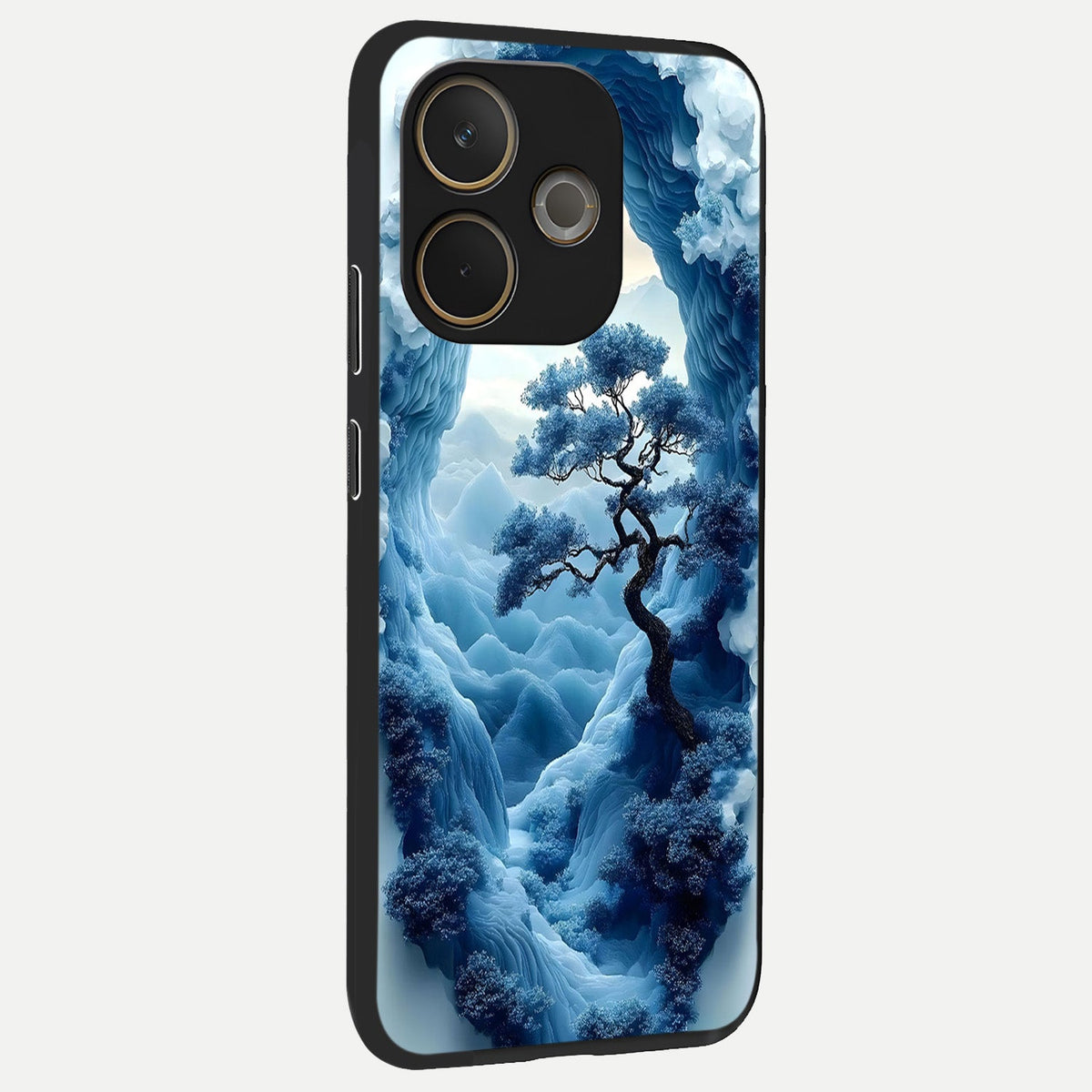 Frozen Serenity Gate back cover For Oppo A5 Pro slim fit glass case with vibrant aesthetic design