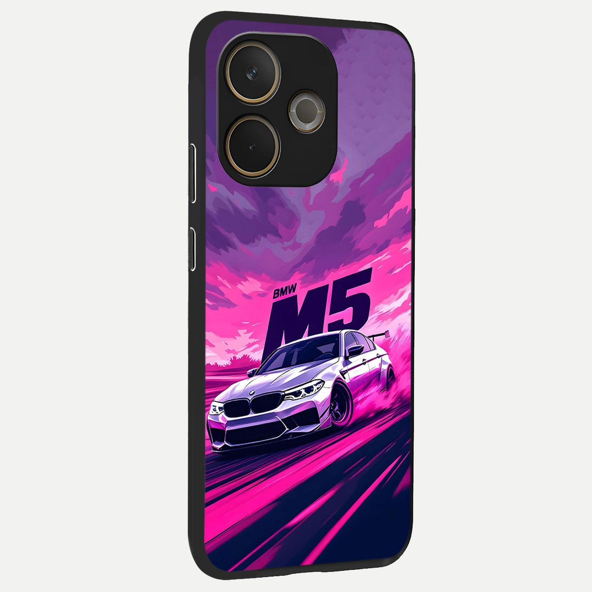 MS Neon Car back cover For Oppo A5 Pro slim fit glass case with vibrant aesthetic design