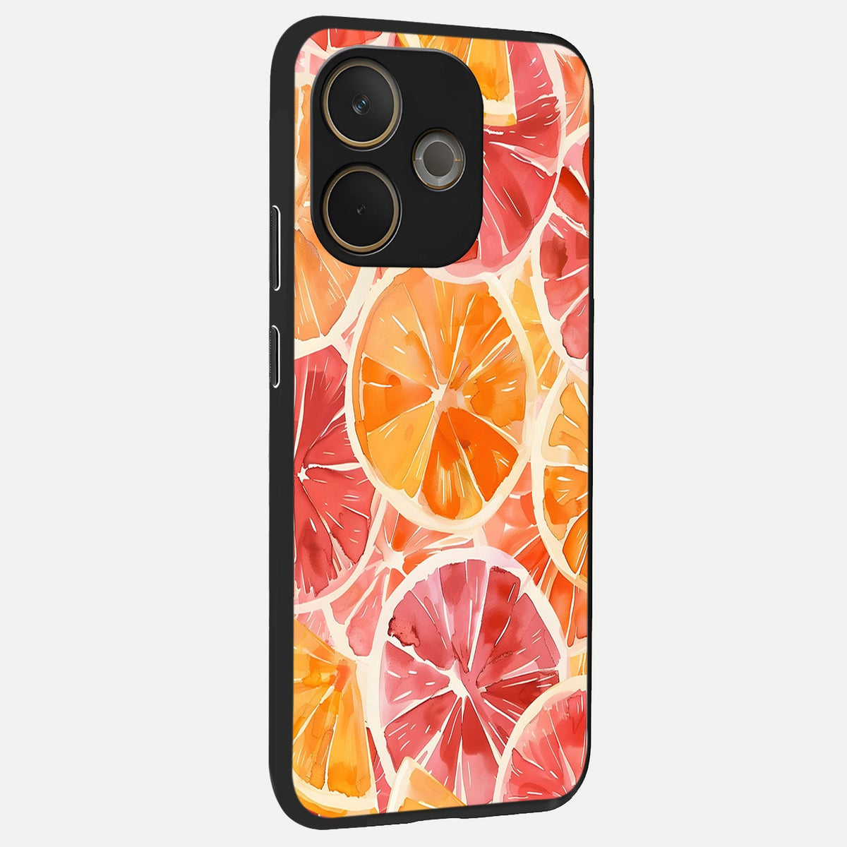 Orange Fruits Pattern back cover For Oppo A5 Pro slim fit glass case with vibrant aesthetic design