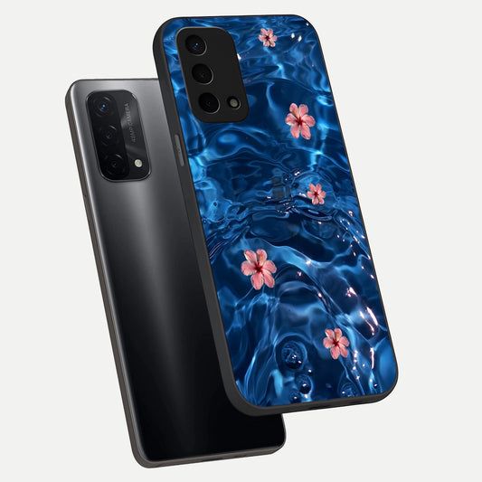 Bloom Thread Art phone case For Oppo A74 5G showing premium glass back cover with detailed artwork