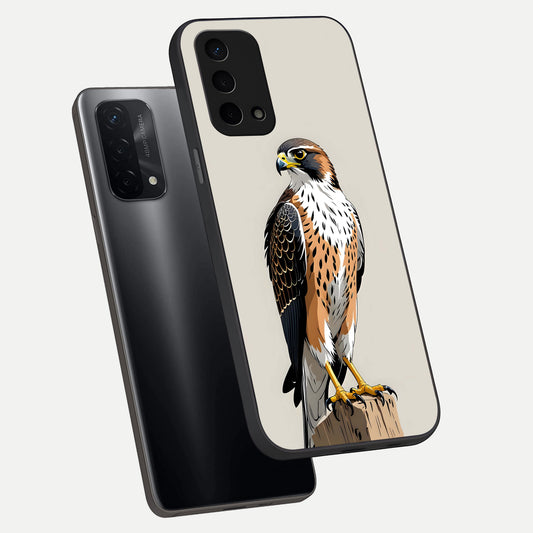 Clever Eagle phone case For Oppo A74 5G showing premium glass back cover with detailed artwork