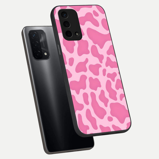 Pinkish Scenery phone case For Oppo A74 5G showing premium glass back cover with detailed artwork