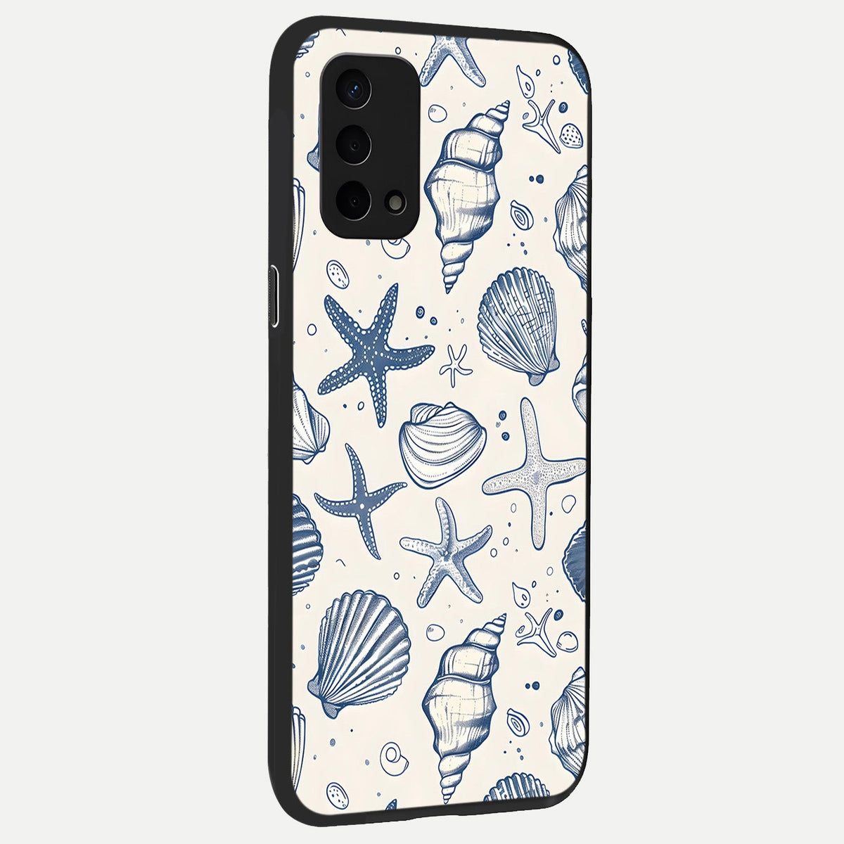 Blue Ocean Outline back cover For Oppo A74 5G slim fit glass case with vibrant aesthetic design