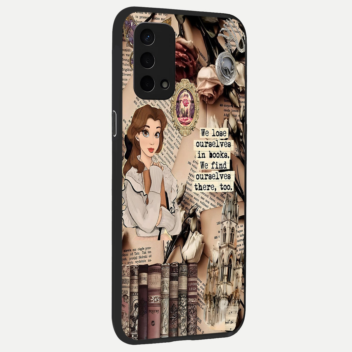 Bookish Dream World back cover For Oppo A74 5G slim fit glass case with vibrant aesthetic design