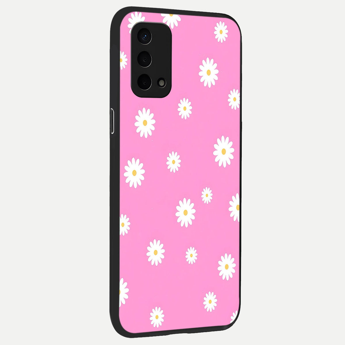 Bubblegum Daisy Pop back cover For Oppo A74 5G slim fit glass case with vibrant aesthetic design