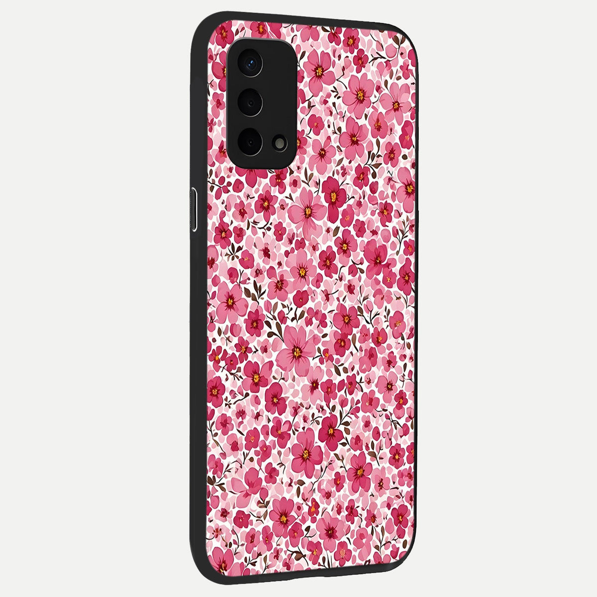 Cherry Blossom Charm back cover For Oppo A74 5G slim fit glass case with vibrant aesthetic design