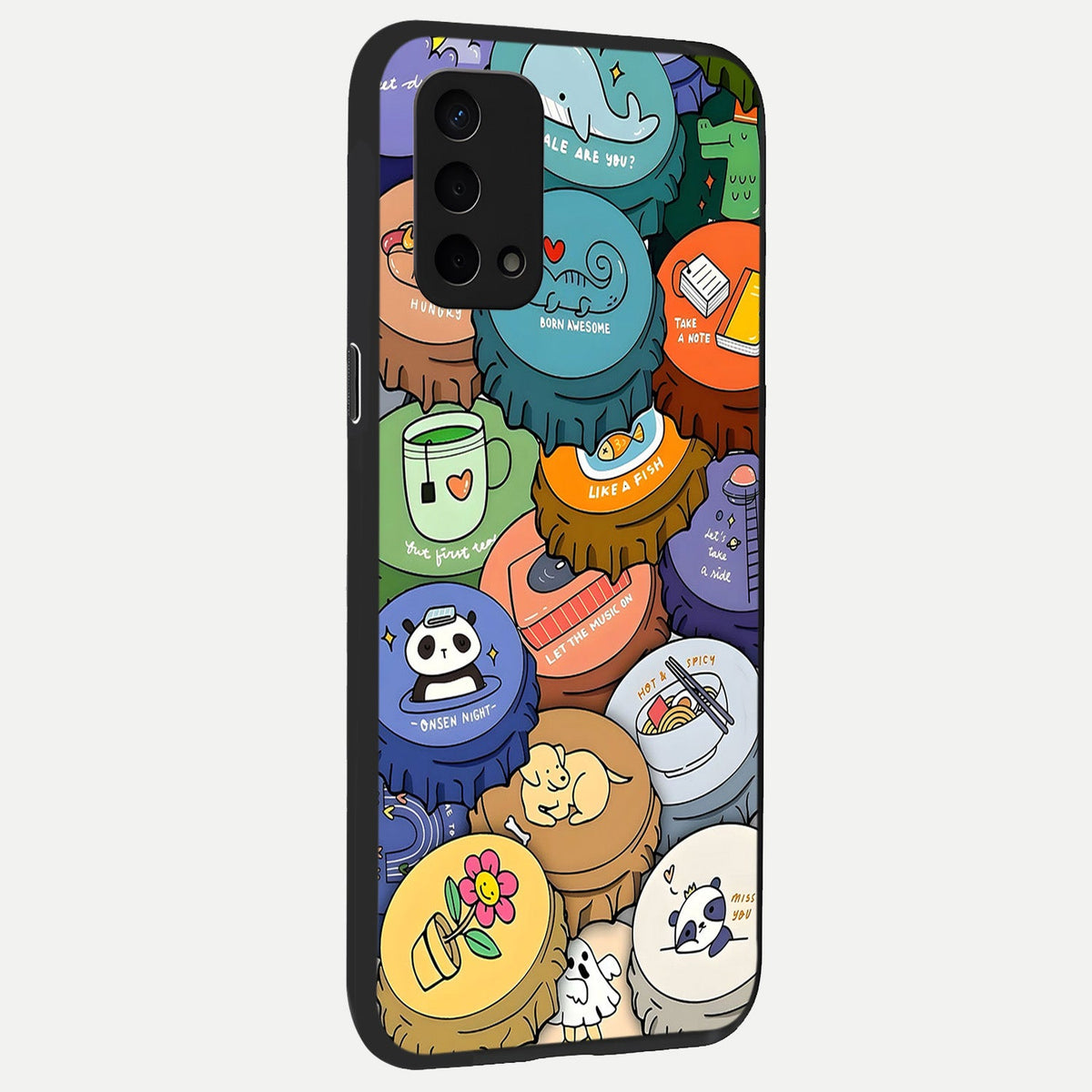 Coins Patterns back cover For Oppo A74 5G slim fit glass case with vibrant aesthetic design