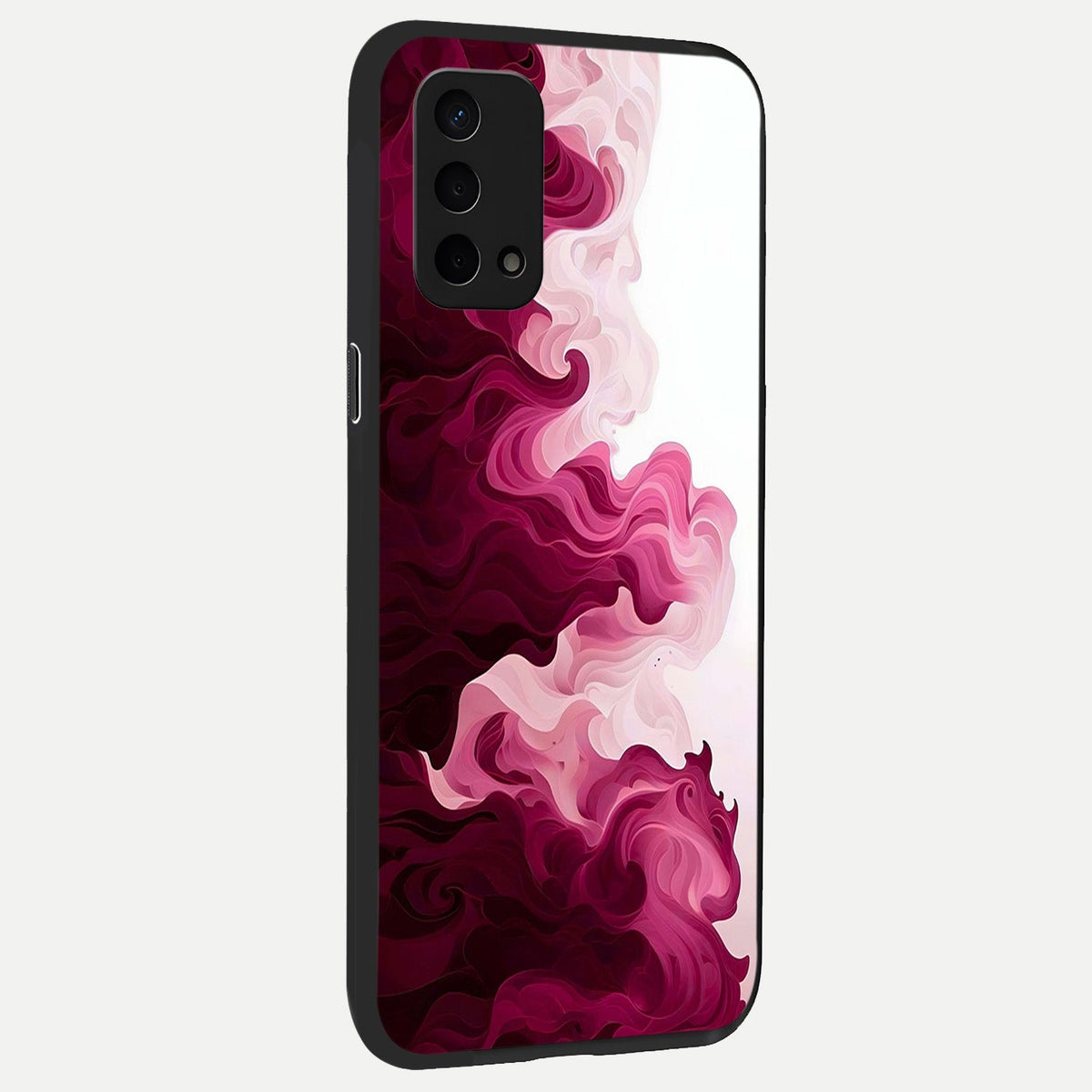 Crimson Wave Flow back cover For Oppo A74 5G slim fit glass case with vibrant aesthetic design