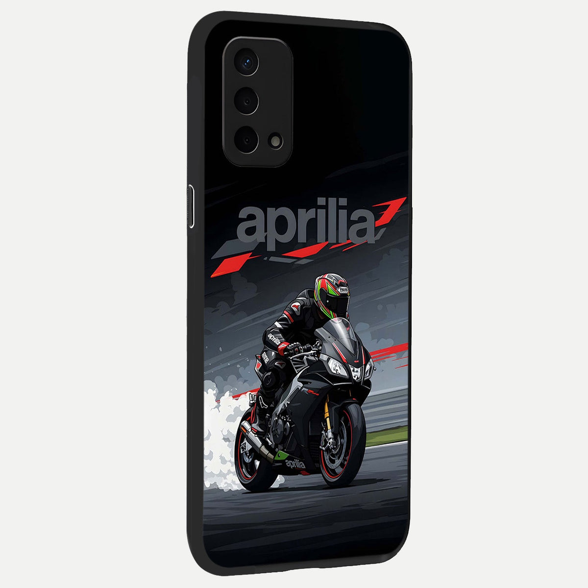 Dark Aprilla back cover For Oppo A74 5G slim fit glass case with vibrant aesthetic design
