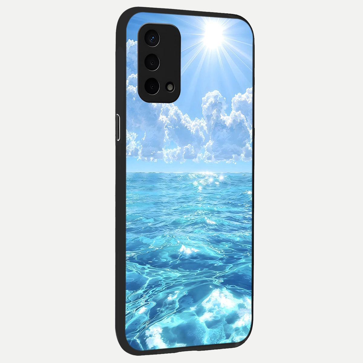 Endless Ocean Horizon back cover For Oppo A74 5G slim fit glass case with vibrant aesthetic design