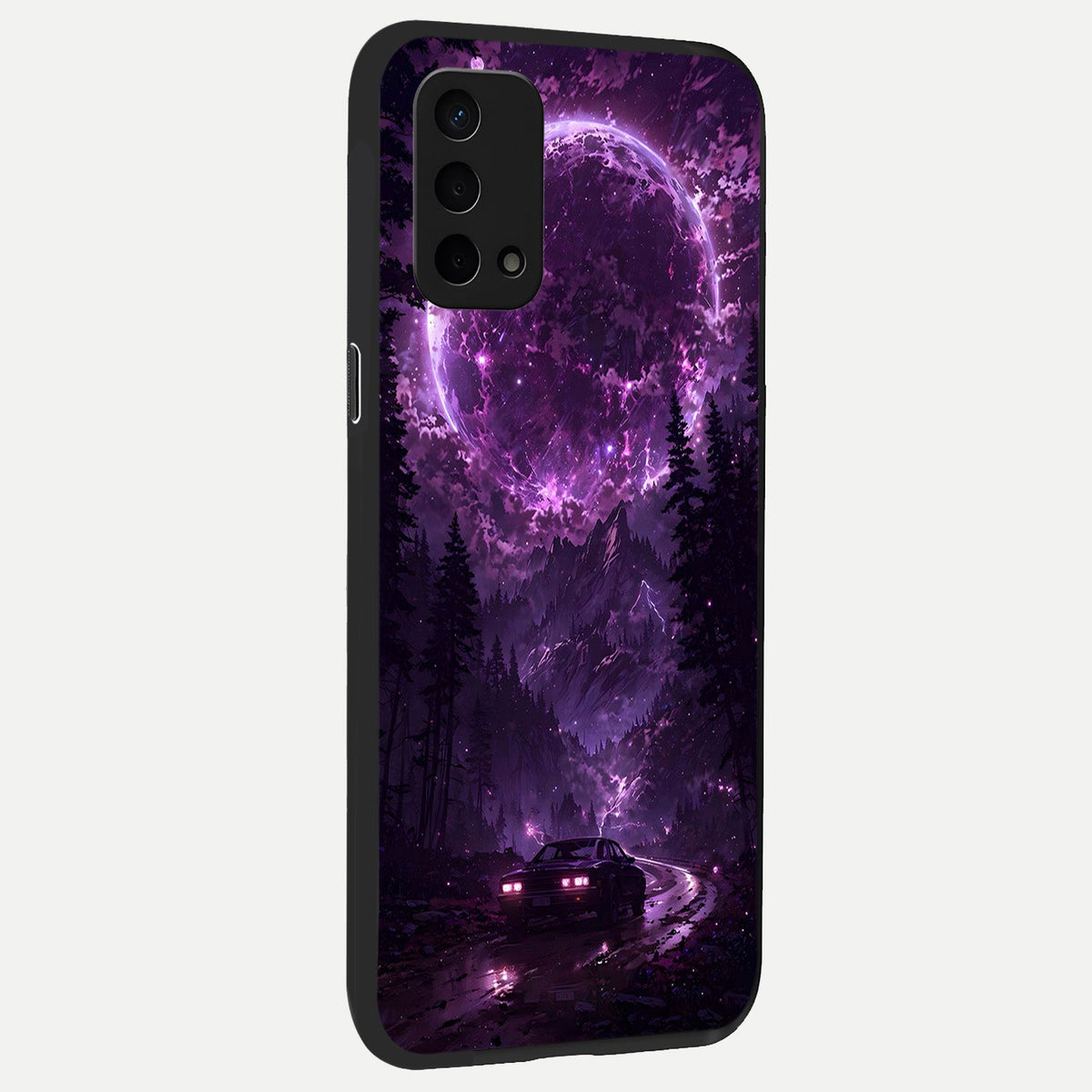 Eternal Cosmic Drive back cover For Oppo A74 5G slim fit glass case with vibrant aesthetic design