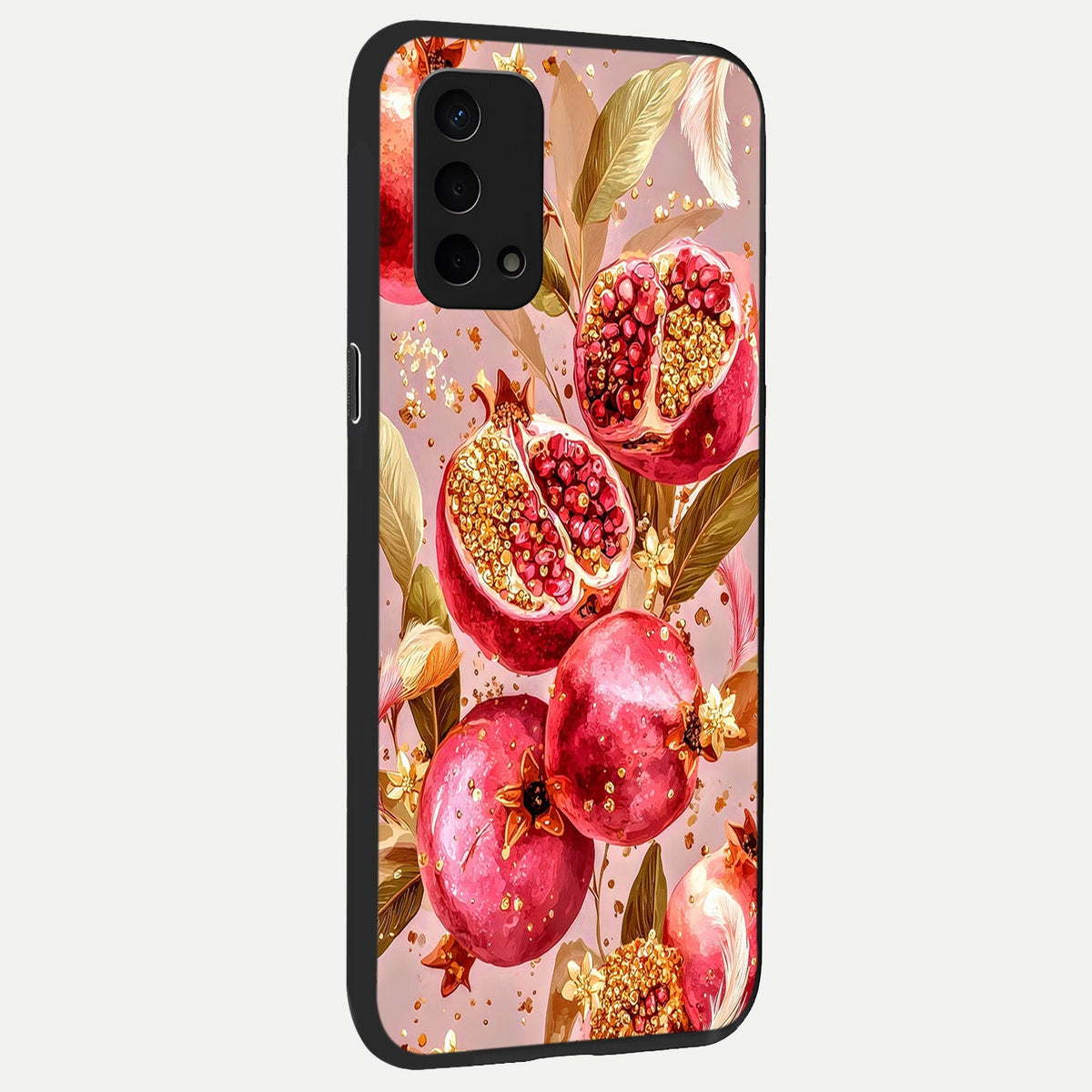 Golden Bloom Glow back cover For Oppo A74 5G slim fit glass case with vibrant aesthetic design
