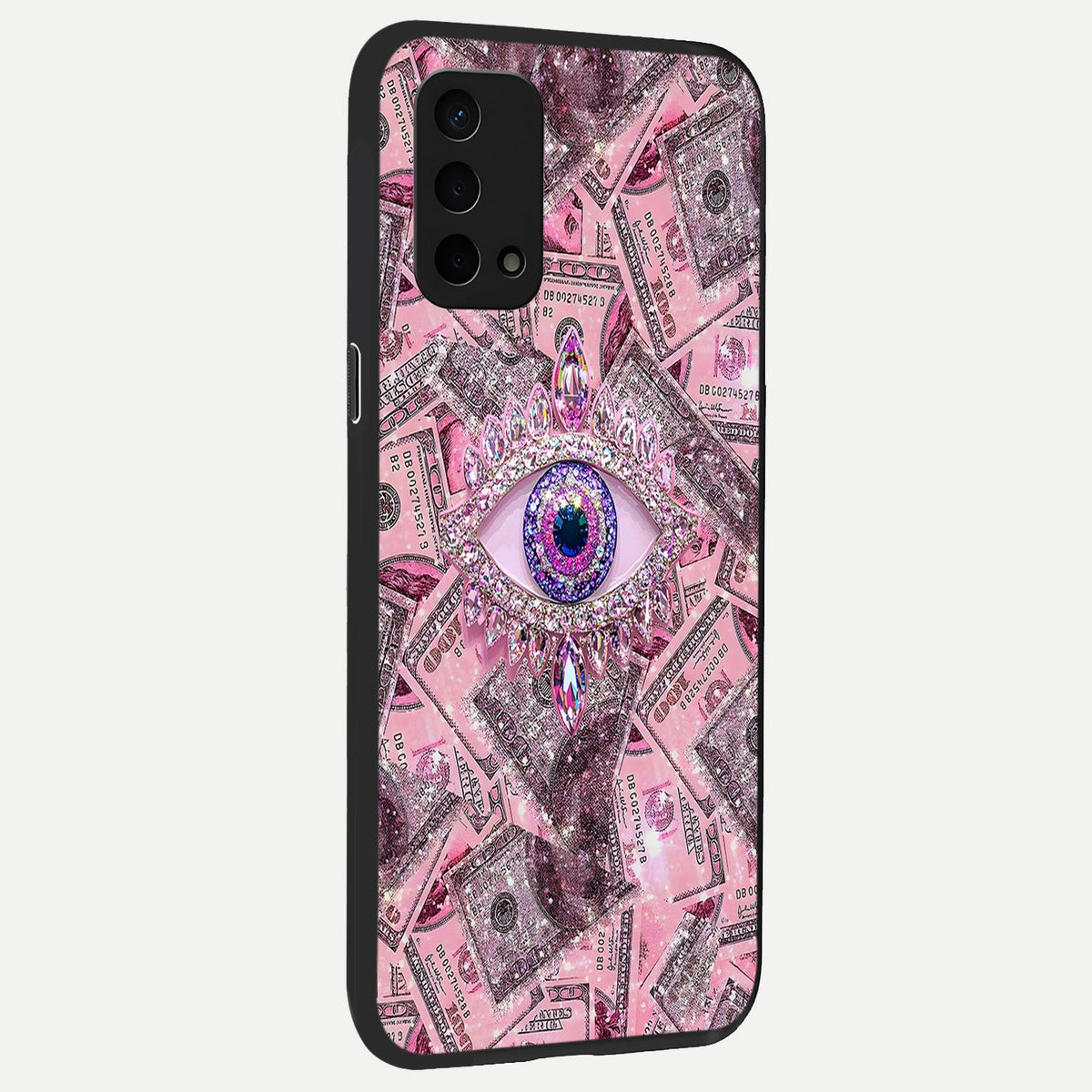 Money Eye Luxe back cover For Oppo A74 5G slim fit glass case with vibrant aesthetic design