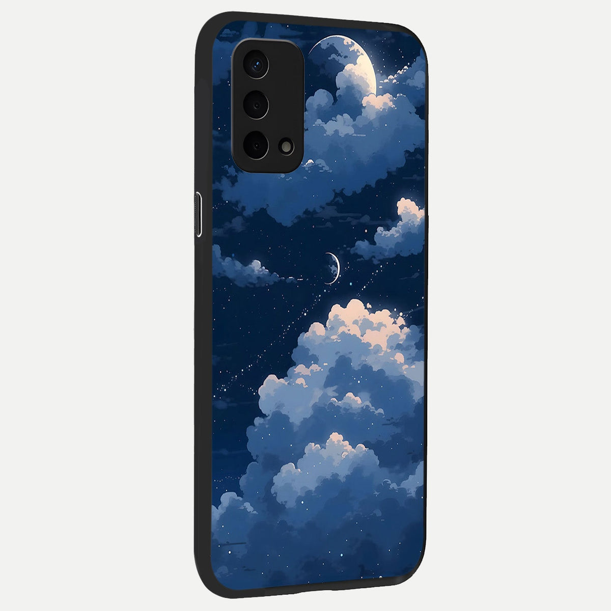 Moon Dream Haze back cover For Oppo A74 5G slim fit glass case with vibrant aesthetic design