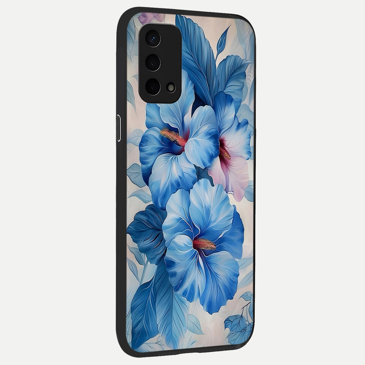 Ocean Hibiscus Grace back cover For Oppo A74 5G slim fit glass case with vibrant aesthetic design