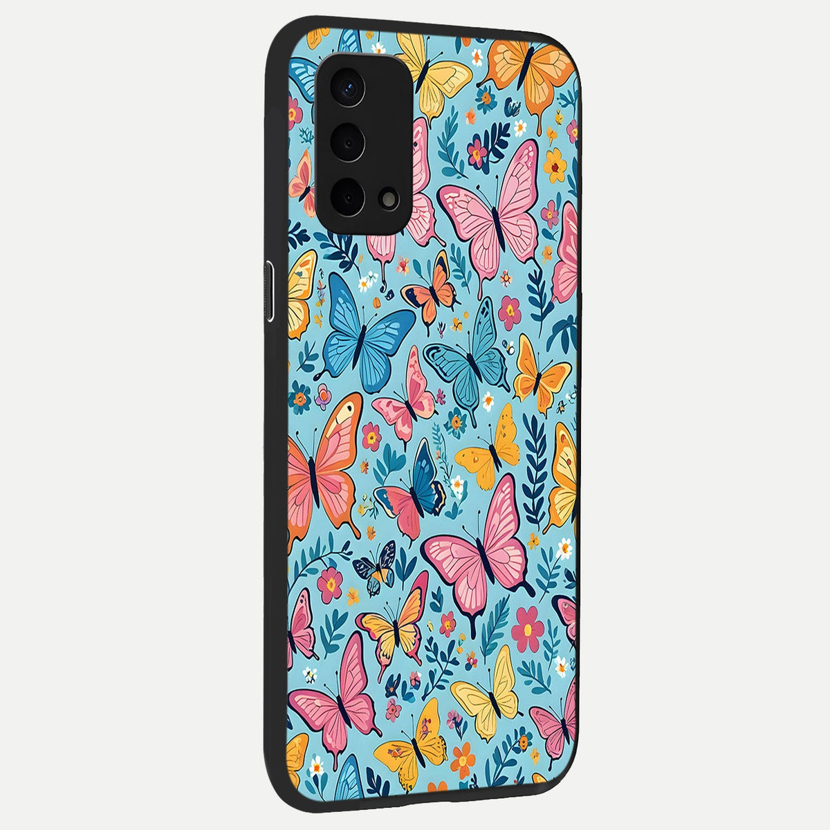 Spring Wing Garden back cover For Oppo A74 5G slim fit glass case with vibrant aesthetic design