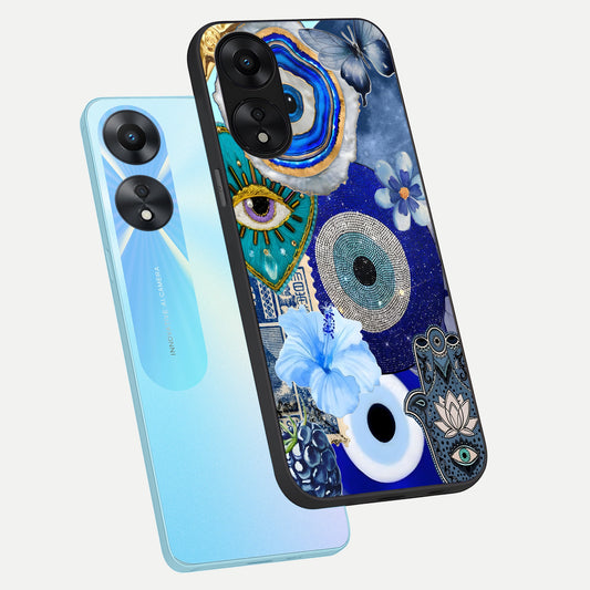 Celestial Blue Vision phone case For Oppo A78 5G showing premium glass back cover with detailed artwork