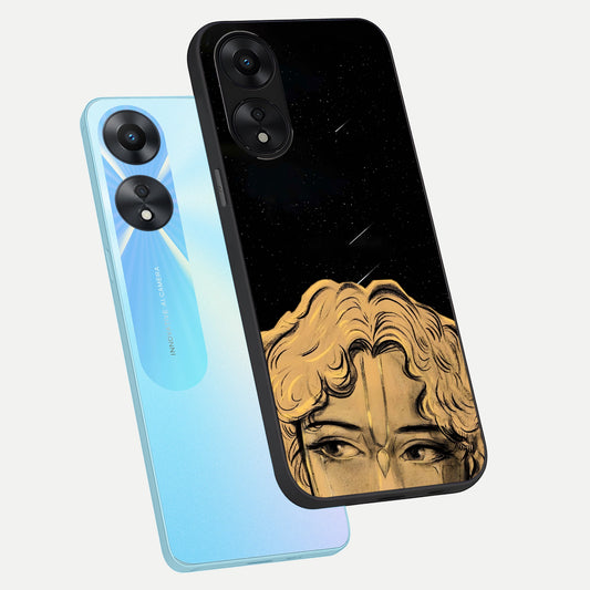 Celestial Gods Plan phone case For Oppo A78 5G showing premium glass back cover with detailed artwork