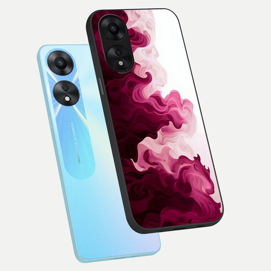 Crimson Wave Flow phone case For Oppo A78 5G showing premium glass back cover with detailed artwork