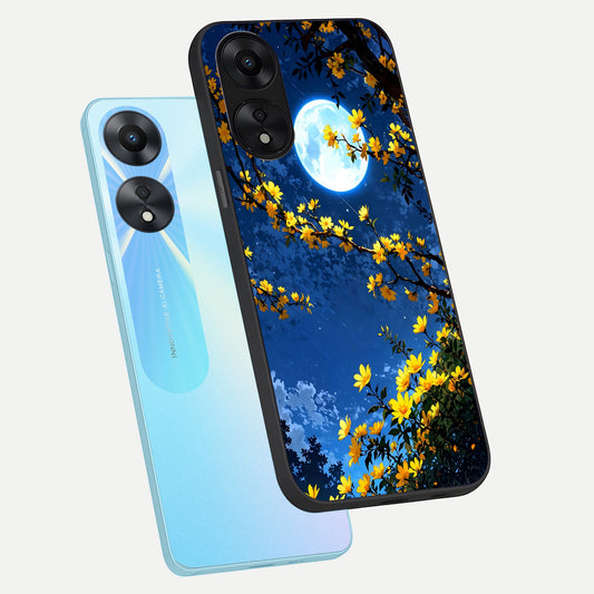 Golden Night Glow phone case For Oppo A78 5G showing premium glass back cover with detailed artwork