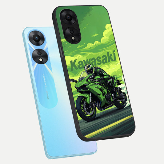 Greenery Sky phone case For Oppo A78 5G showing premium glass back cover with detailed artwork