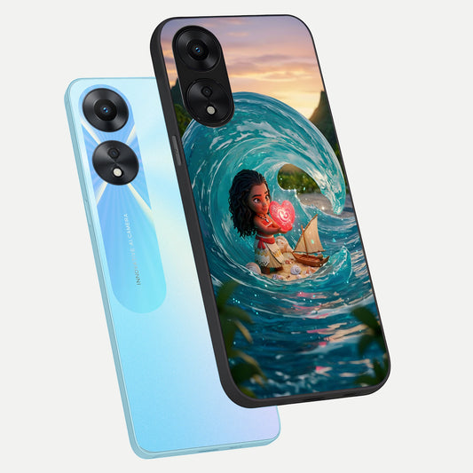 Heart of Ocean phone case For Oppo A78 5G showing premium glass back cover with detailed artwork
