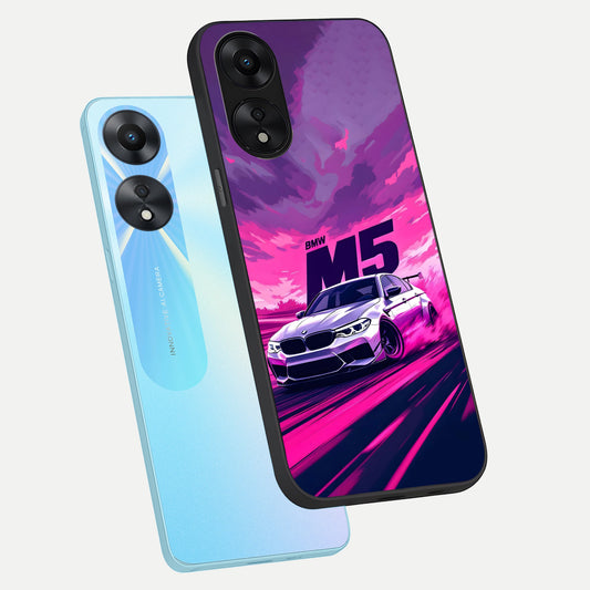 MS Neon Car phone case For Oppo A78 5G showing premium glass back cover with detailed artwork