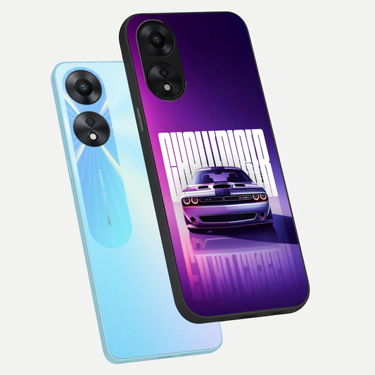 Midnight Muscle Ride phone case For Oppo A78 5G showing premium glass back cover with detailed artwork