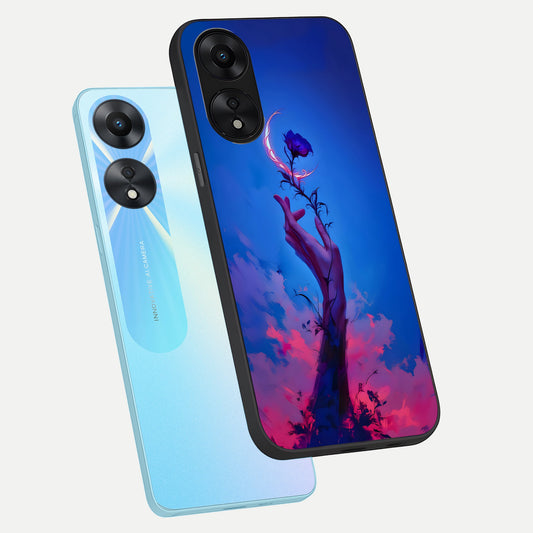 Mystic Hand phone case For Oppo A78 5G showing premium glass back cover with detailed artwork