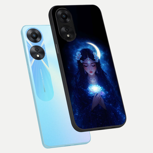 Mystic Moon Queen phone case For Oppo A78 5G showing premium glass back cover with detailed artwork
