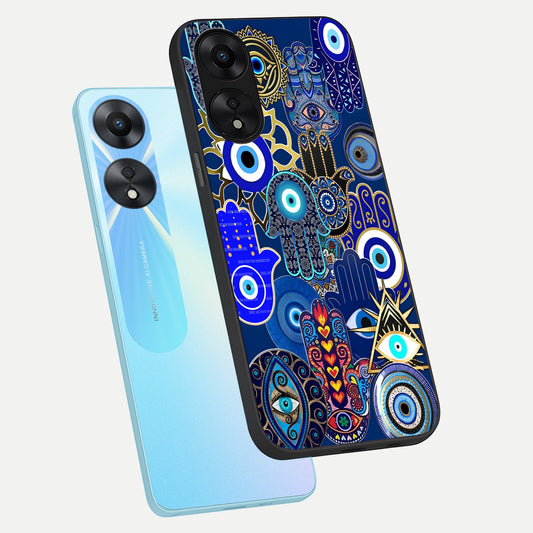 Mystic Palm Guard phone case For Oppo A78 5G showing premium glass back cover with detailed artwork