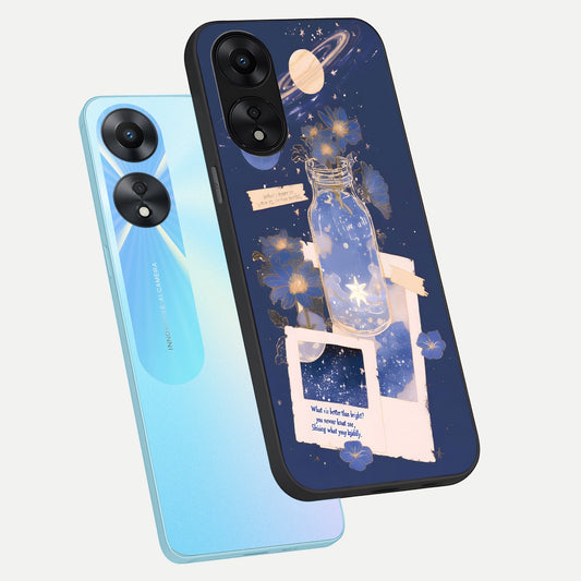 Starlit Cosmic Jar phone case For Oppo A78 5G showing premium glass back cover with detailed artwork