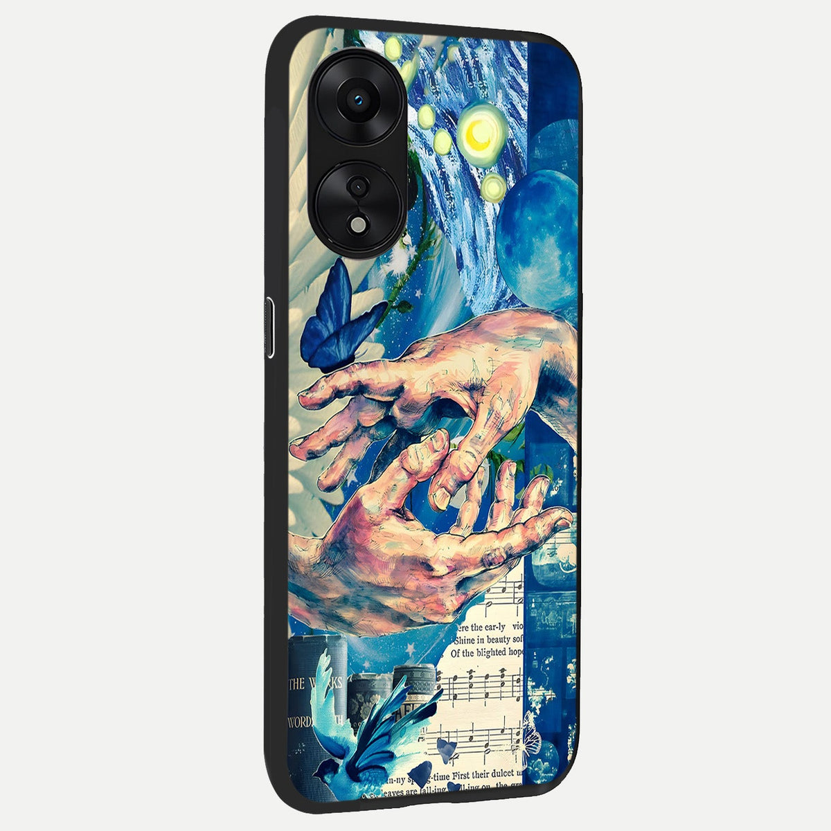 Aesthetic Divider back cover For Oppo A78 5G slim fit glass case with vibrant aesthetic design
