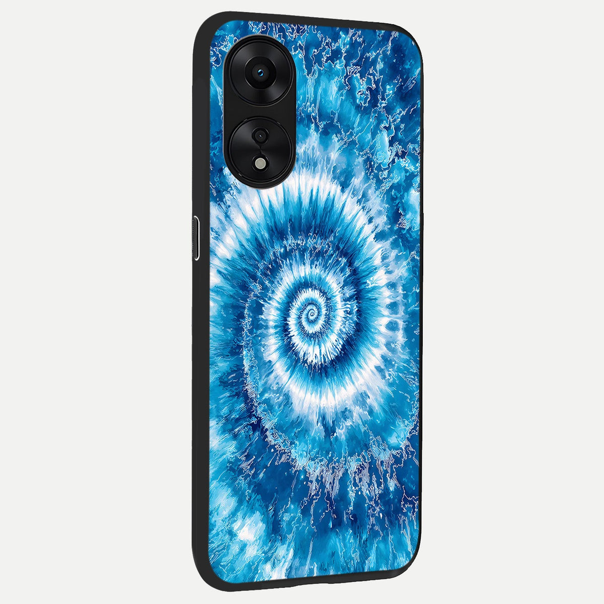 Blue Galaxy Wave back cover For Oppo A78 5G slim fit glass case with vibrant aesthetic design